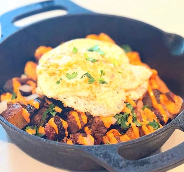 Smoked Brisket Hash & Eggs.