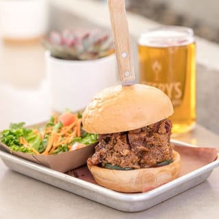 Smoked Chopped Beef Brisket Sandwich