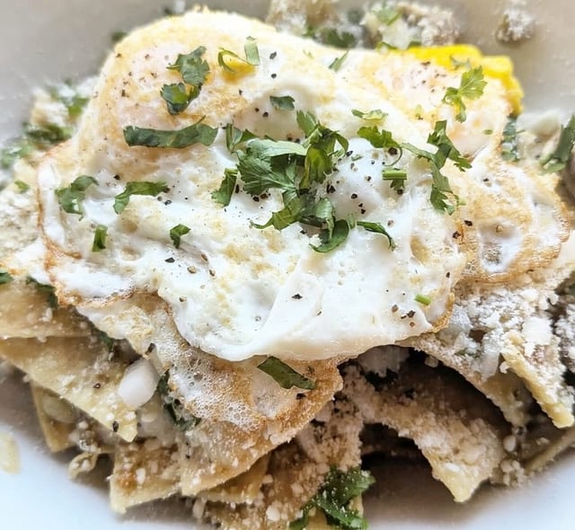 Chili Verde Chilaquiles.